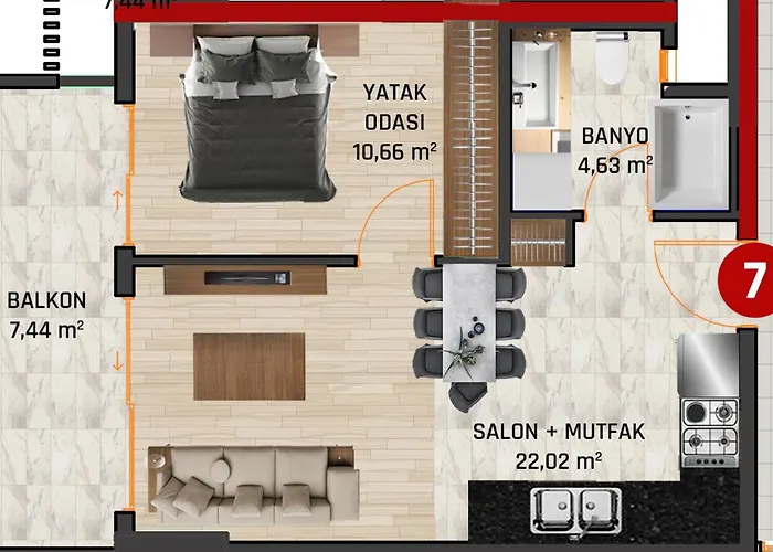 Апартаменты Modern 1br Near Alacati-loca Twin