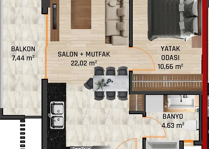 Апартаменты Modern 1br Near Alacati-loca Twin *