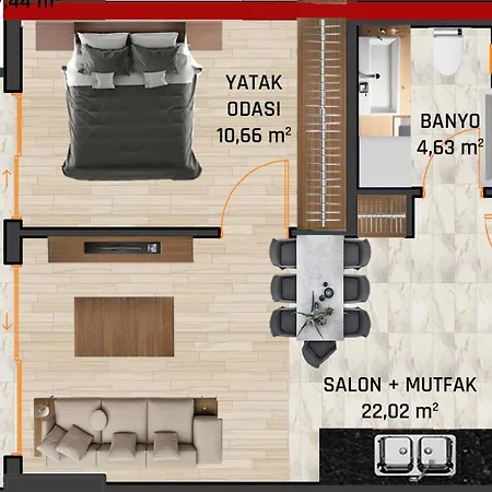 Appartement Modern 1br Near Alaçati-loca Twin